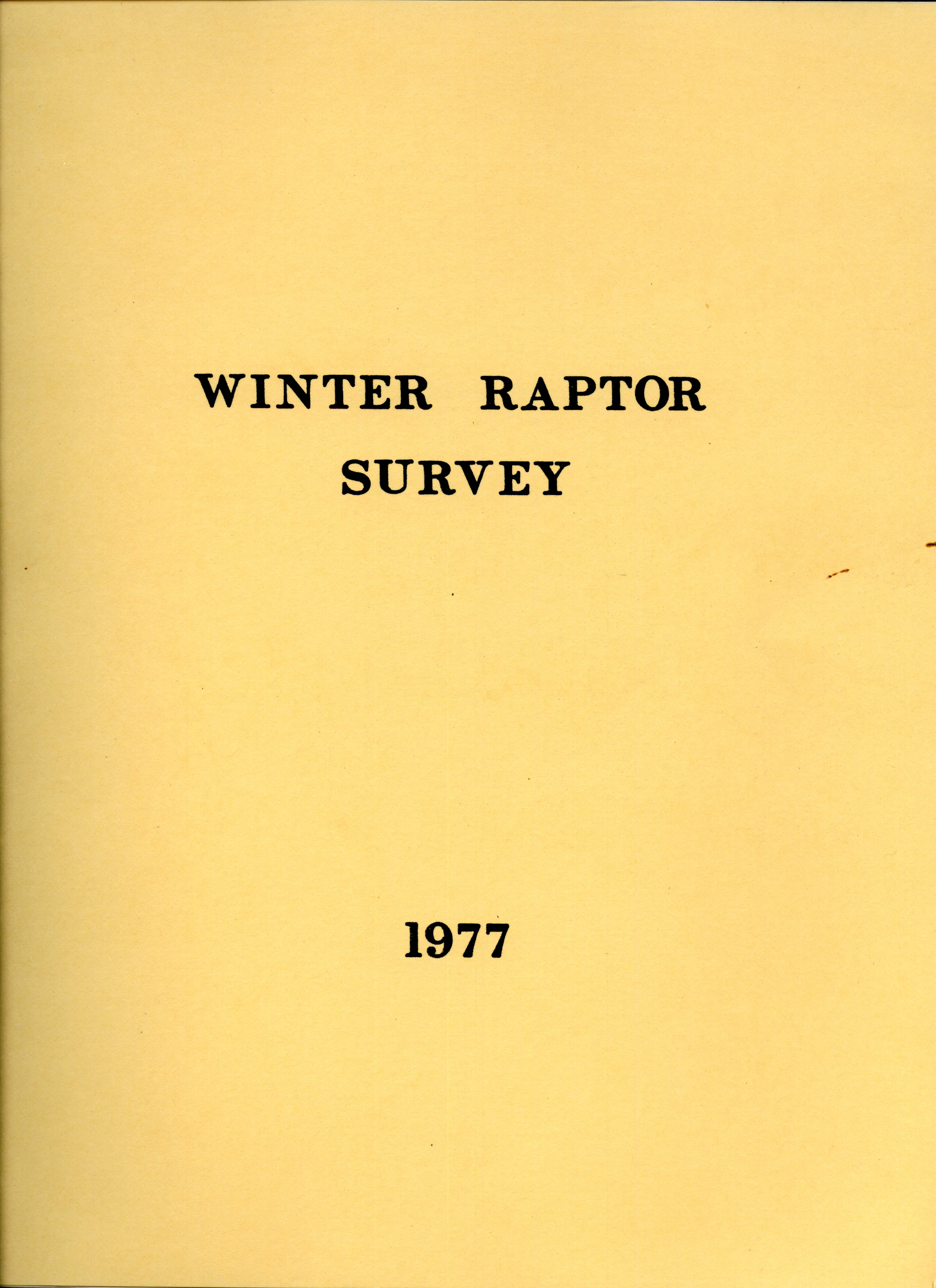 Winter Raptor survey, 1977