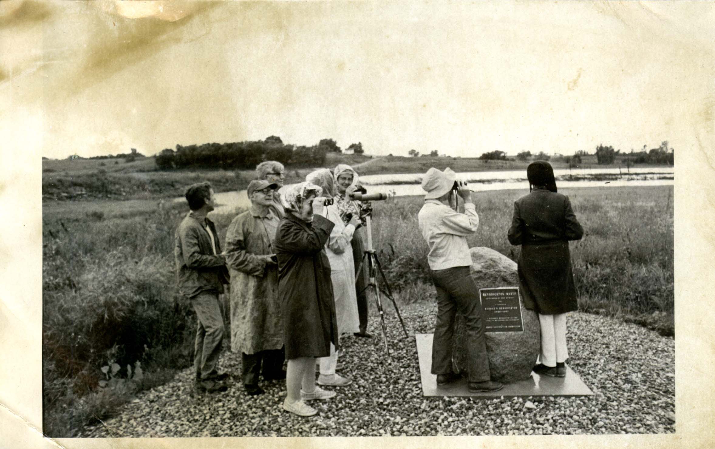 Photograph of bird watchers at Hendrickson Marsh