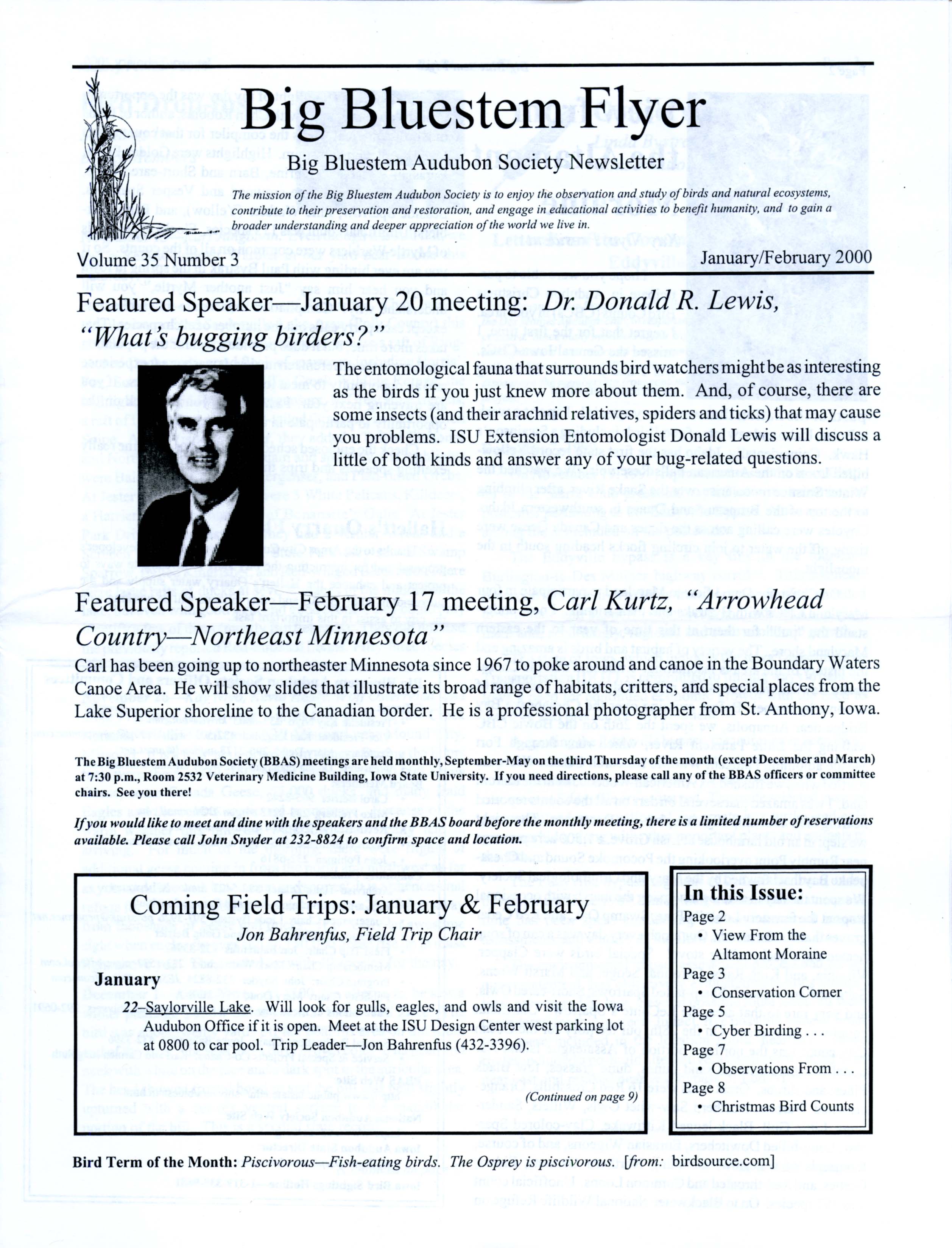 Big Bluestem Flyer, Volume 35, Number 3, January/February 2000