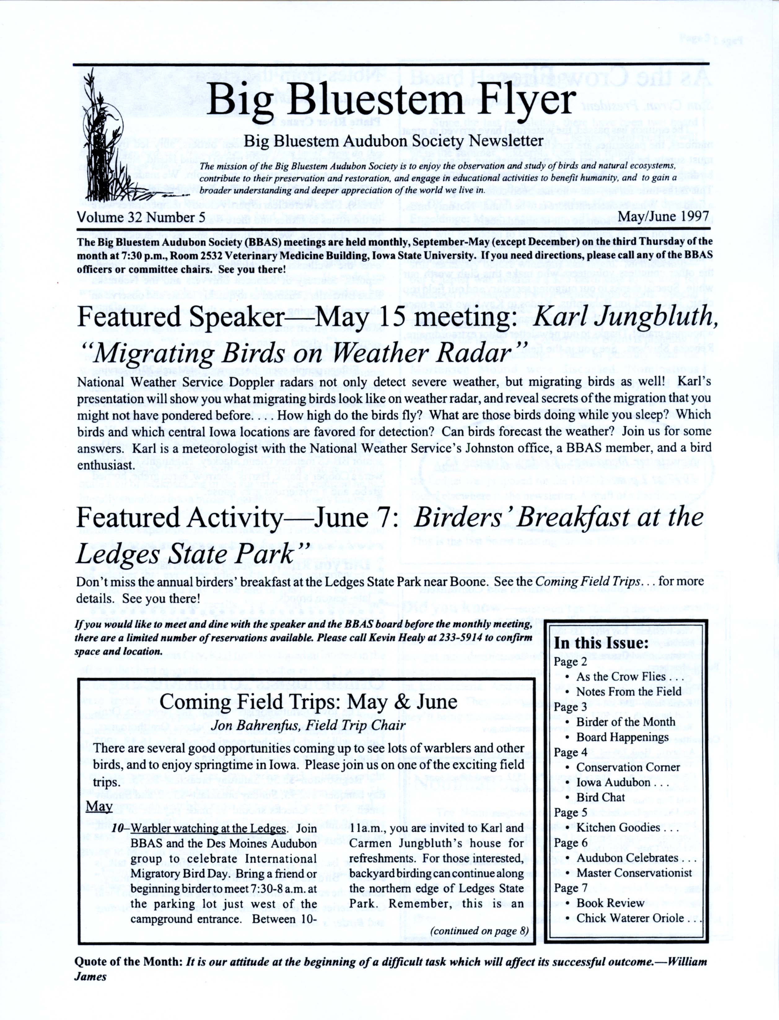 Big Bluestem Flyer, Volume 32, Number 5, May/June 1997