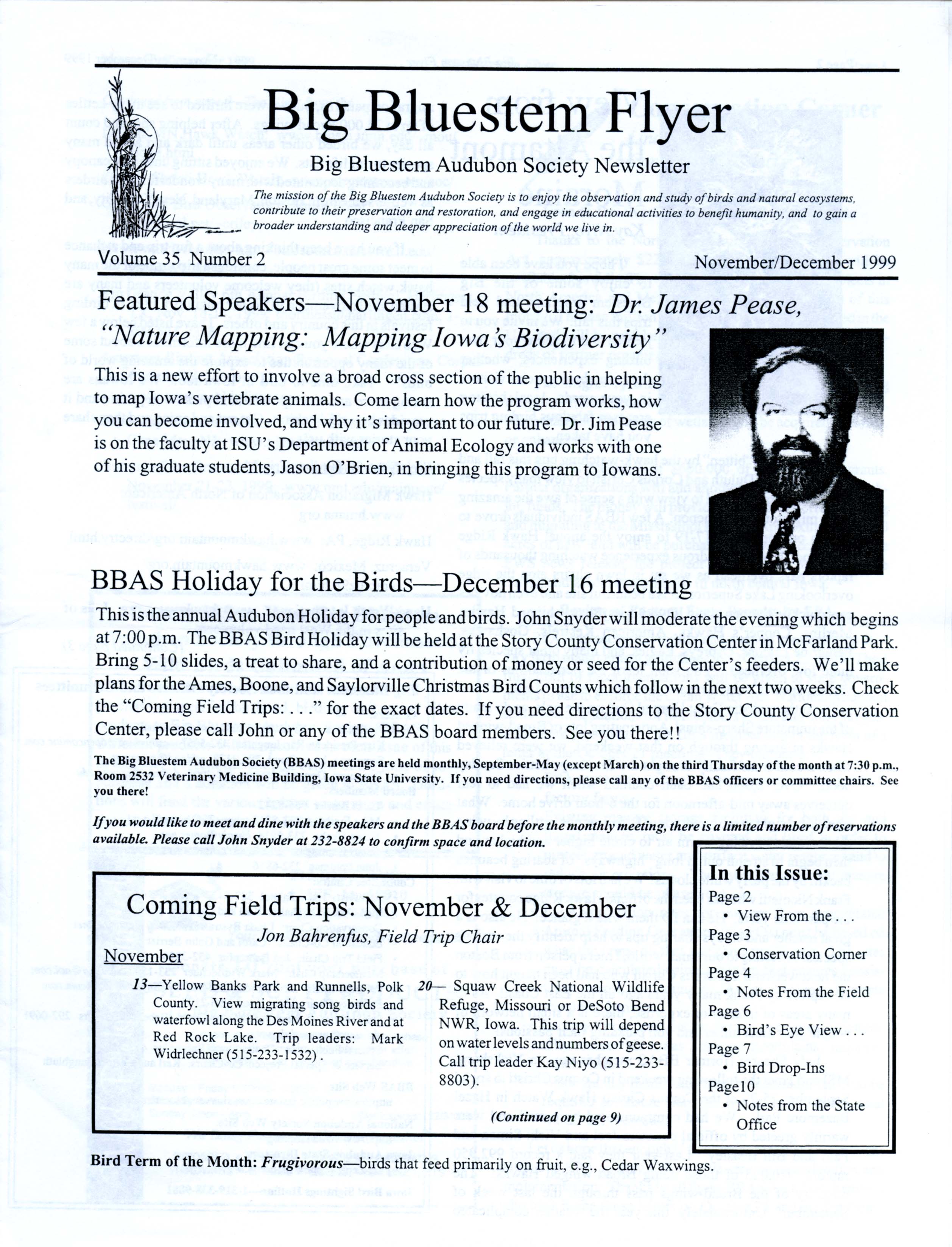 Big Bluestem Flyer, Volume 35, Number 2, November/December 1999