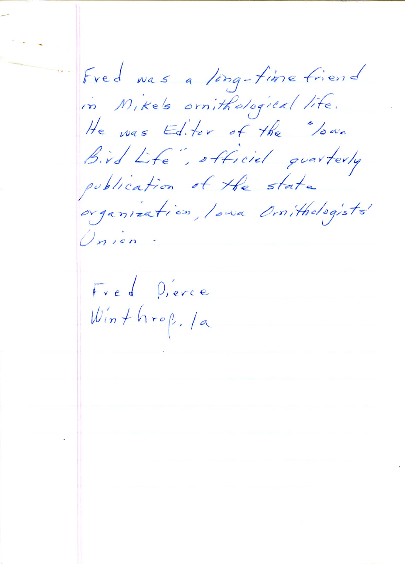 Fred Pierce letter to Oscar Allert regarding stamp collecting, May 20, 1939