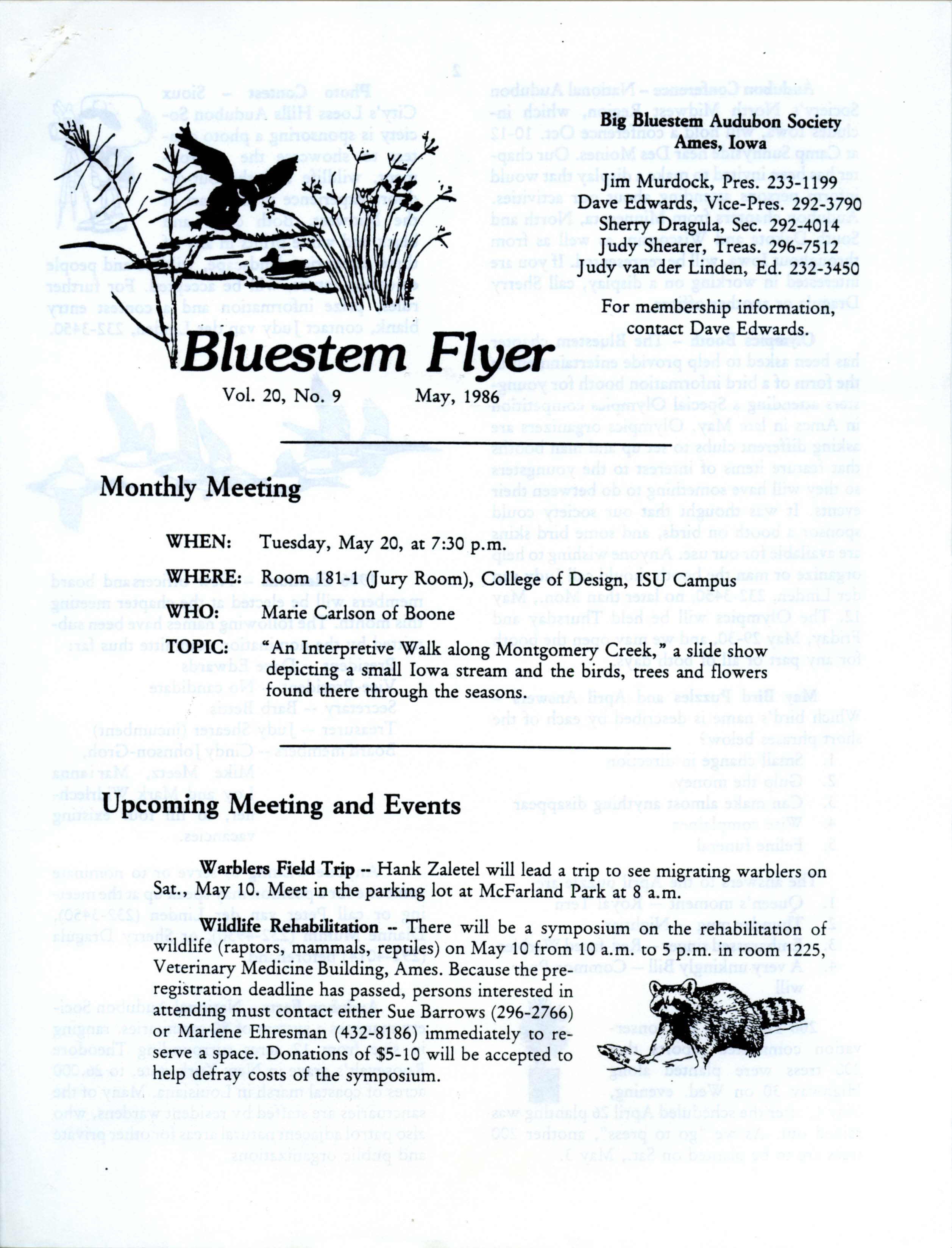 Bluestem Flyer, Volume 20, Number 9, May 1986