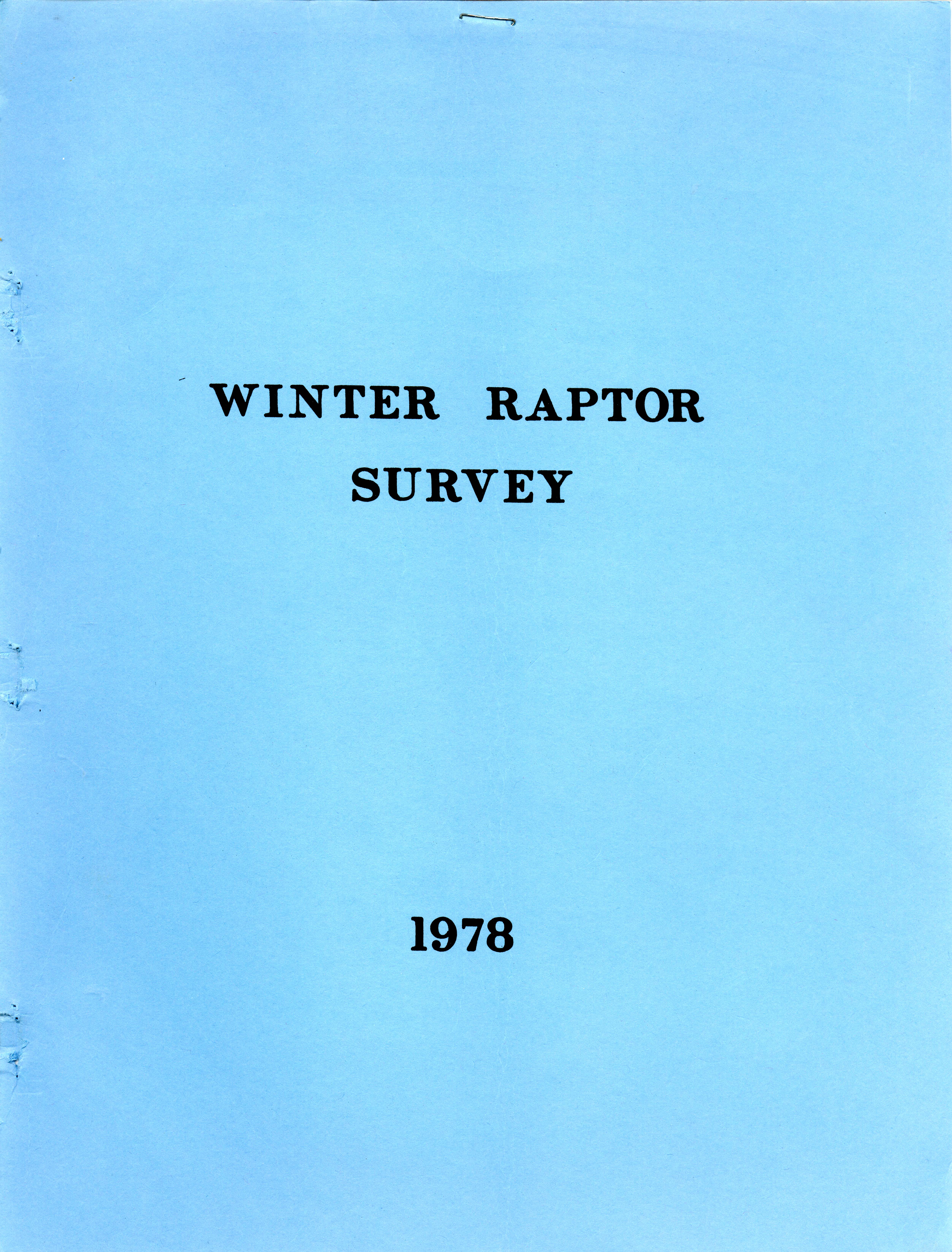 Winter raptor survey, 1978
