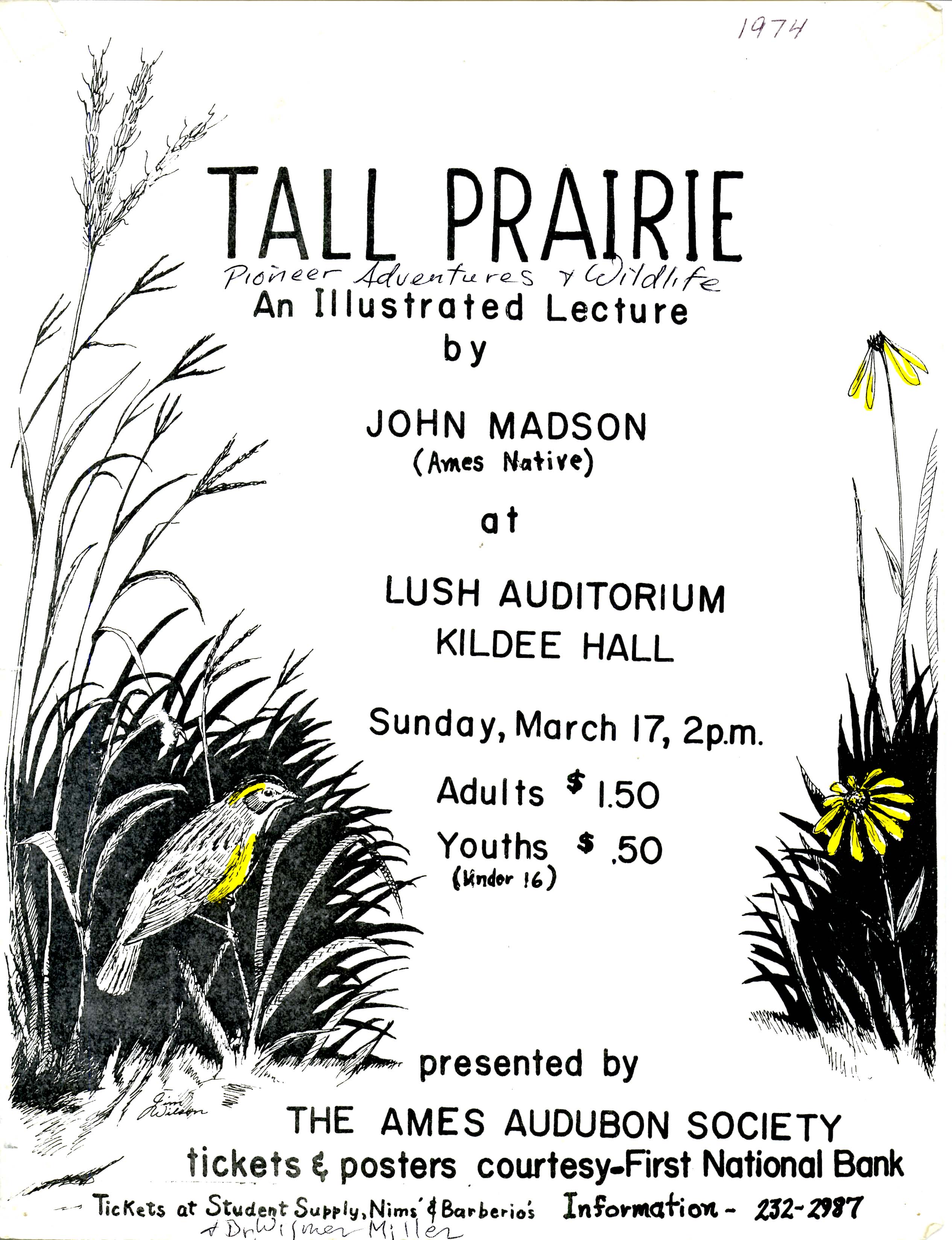 Tall Prairie: an illustrated lecture by John Madson flyer