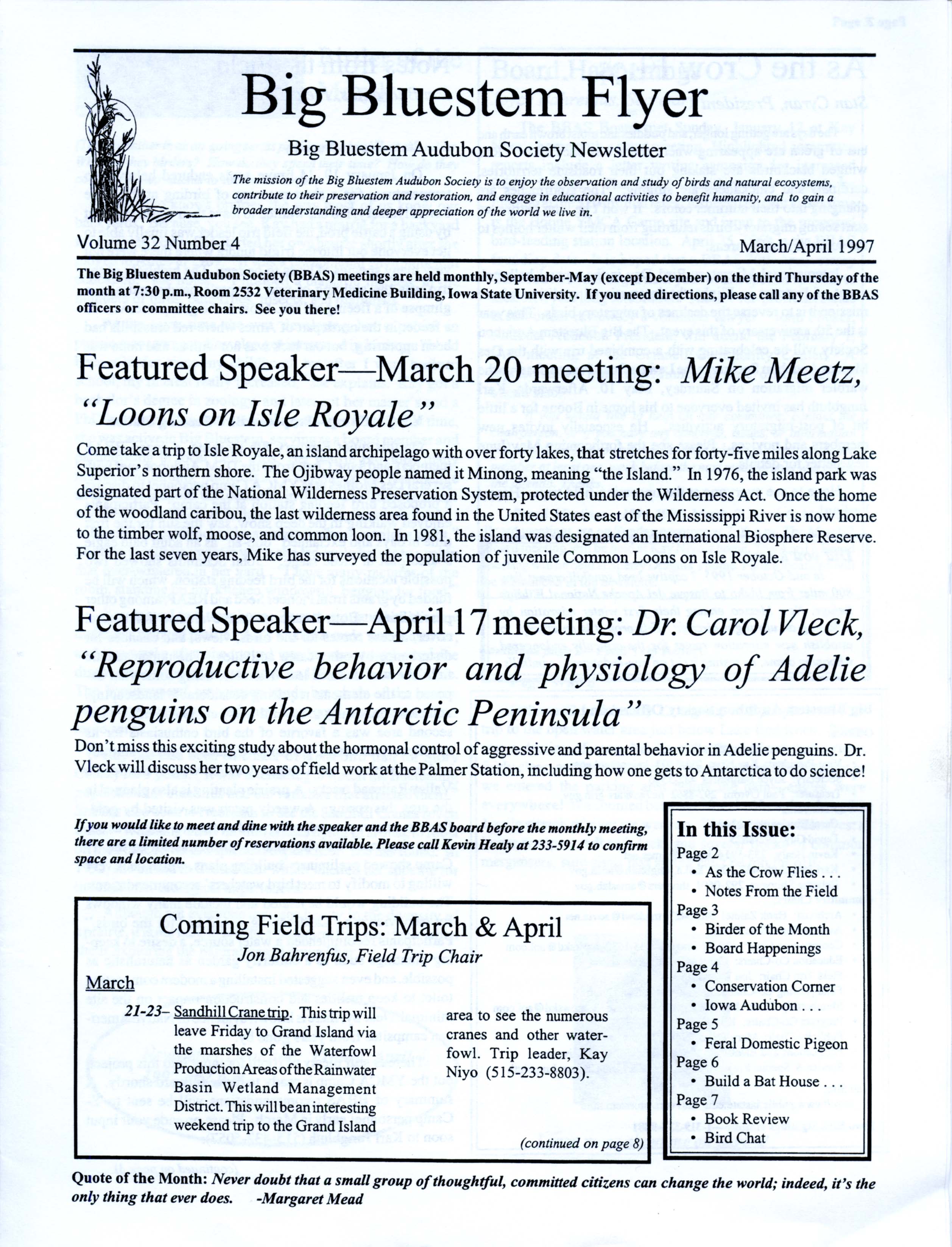 Big Bluestem Flyer, Volume 32, Number 4, March/April 1997