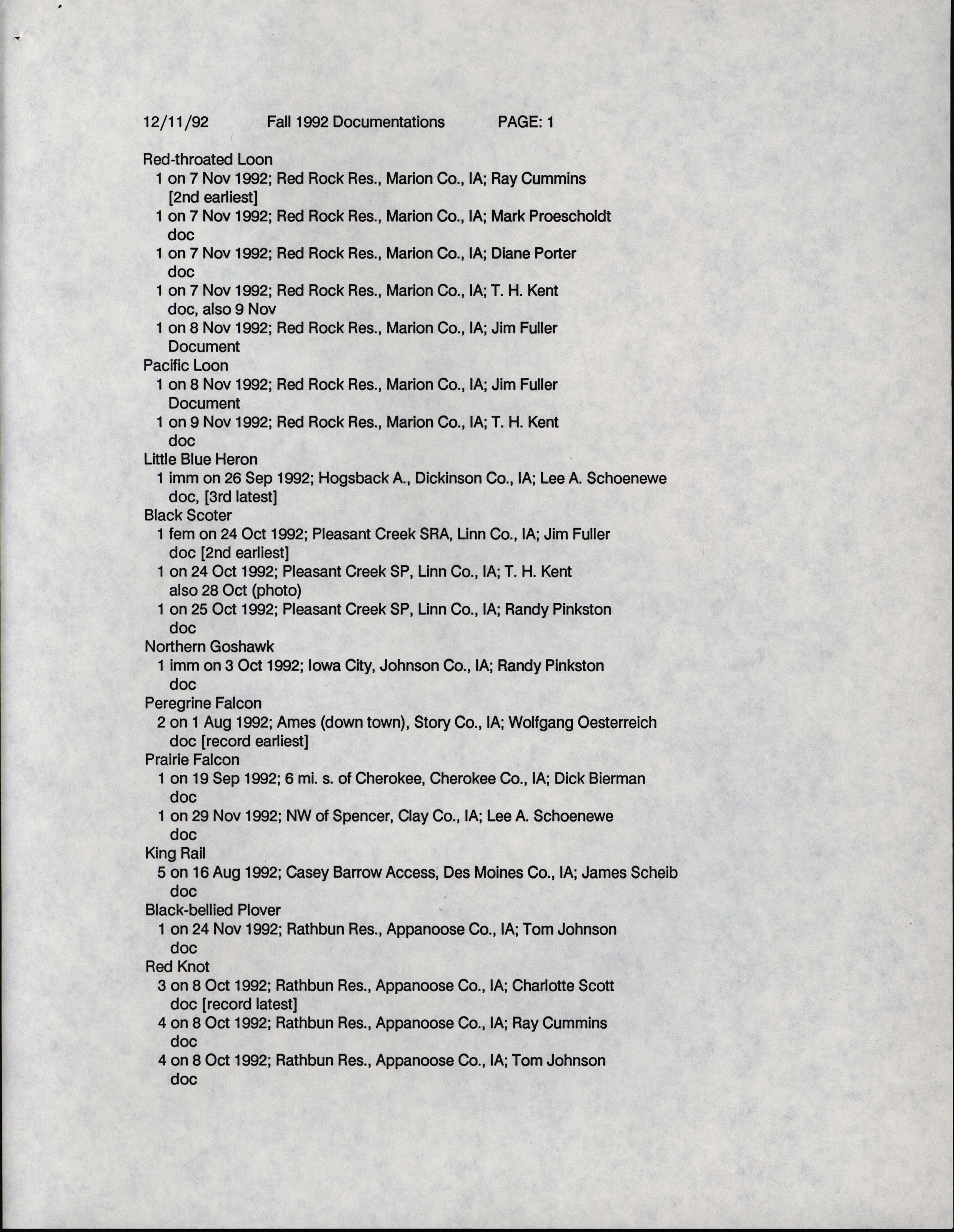 Fall 1992 documentations, December 11, 1992
