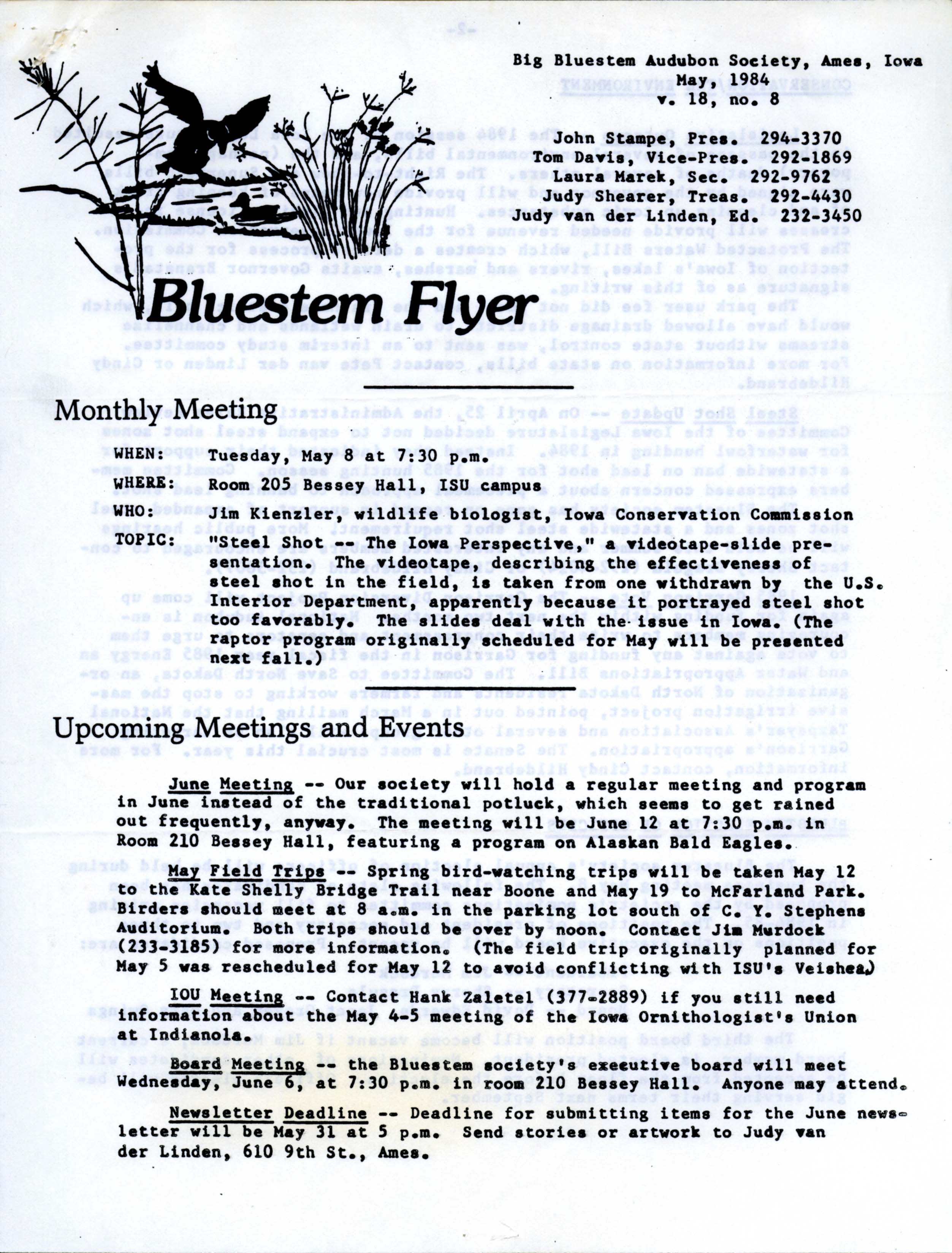 Bluestem Flyer, Volume 18, Number 8, May 1984