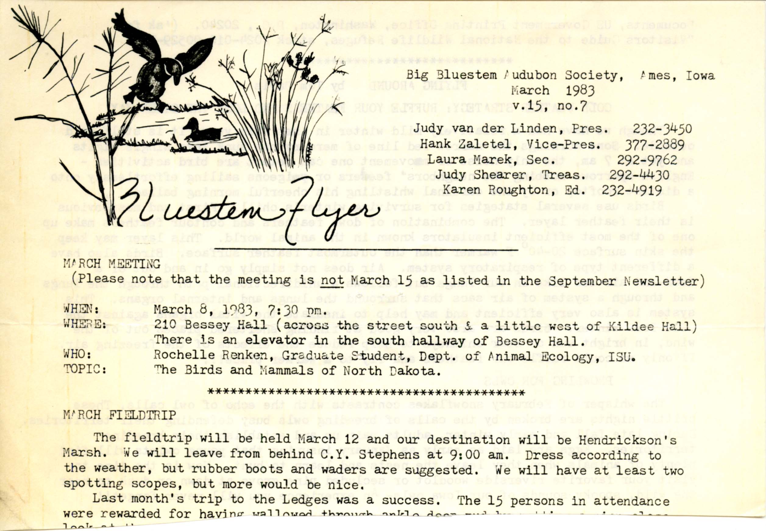 Bluestem Flyer, Volume 15, Number 7, March 1983