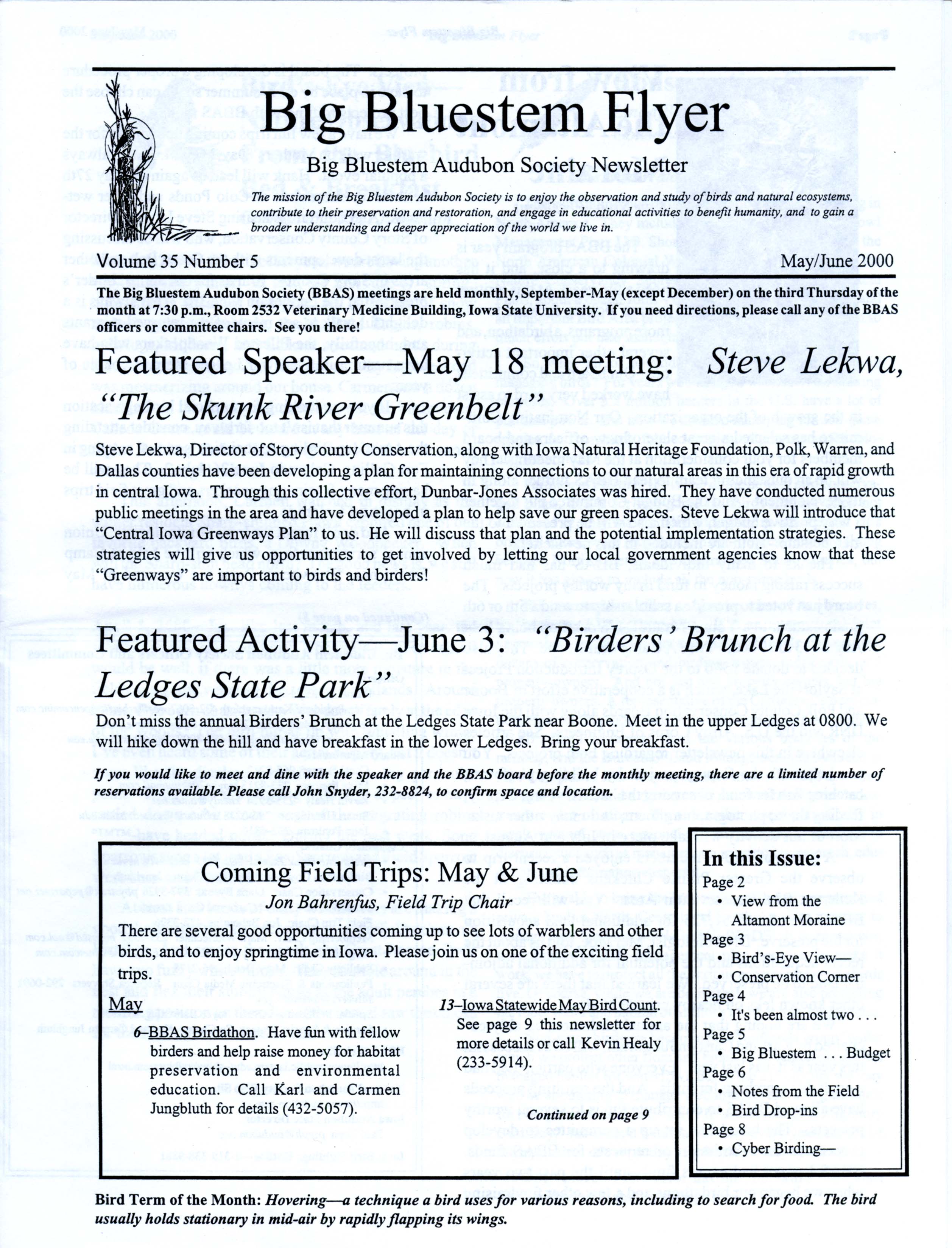 Big Bluestem Flyer, Volume 35, Number 5, May/June 2000