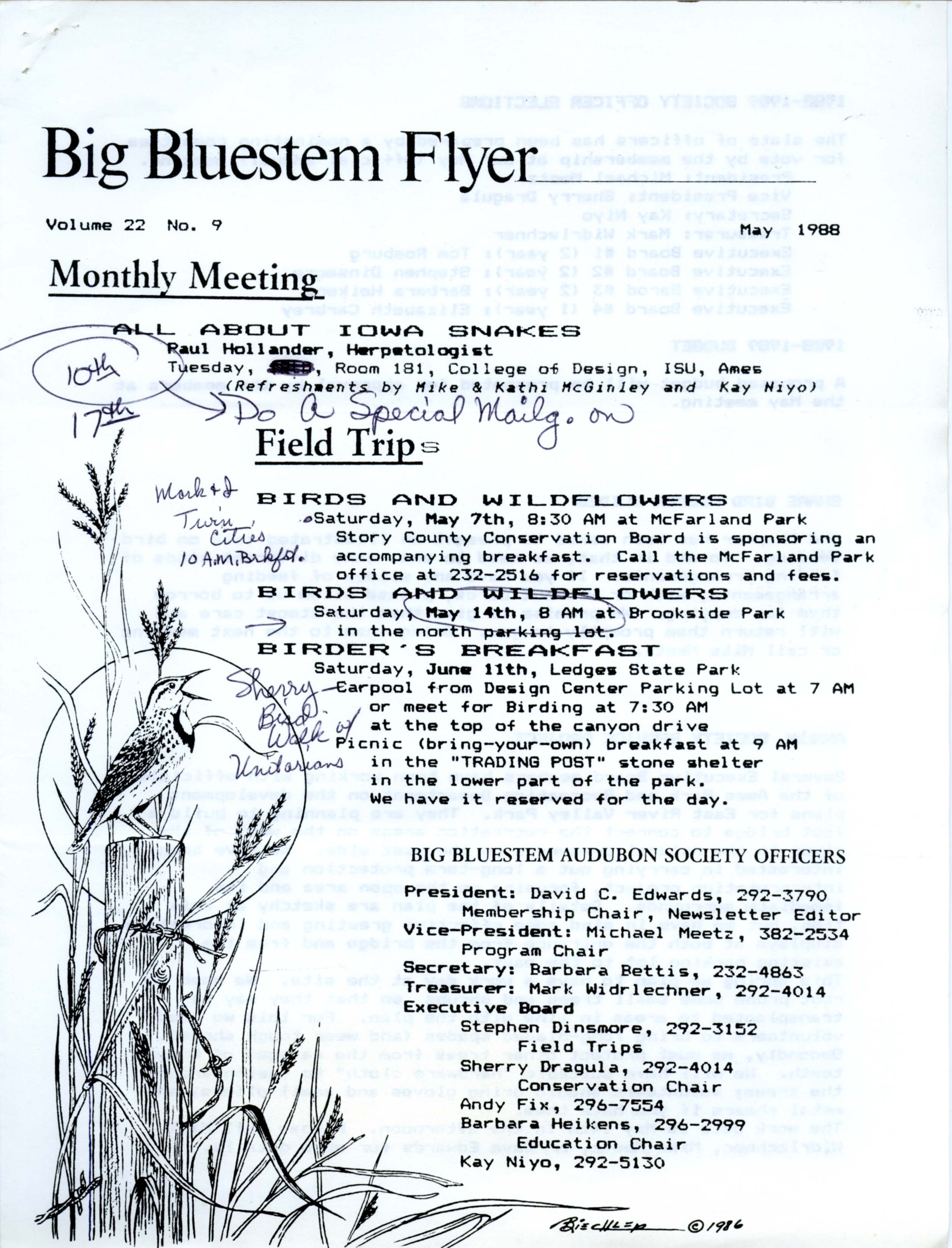 Big Bluestem Flyer, Volume 22, Number 9, May 1988