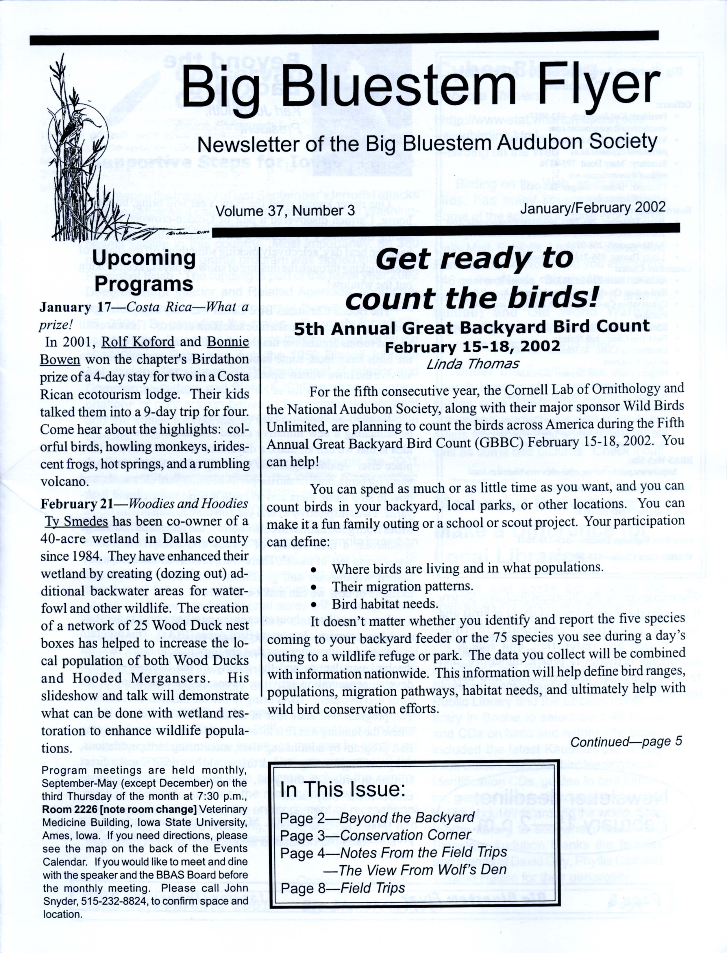 Big Bluestem Flyer, Volume 37, Number 3, January/February 2002