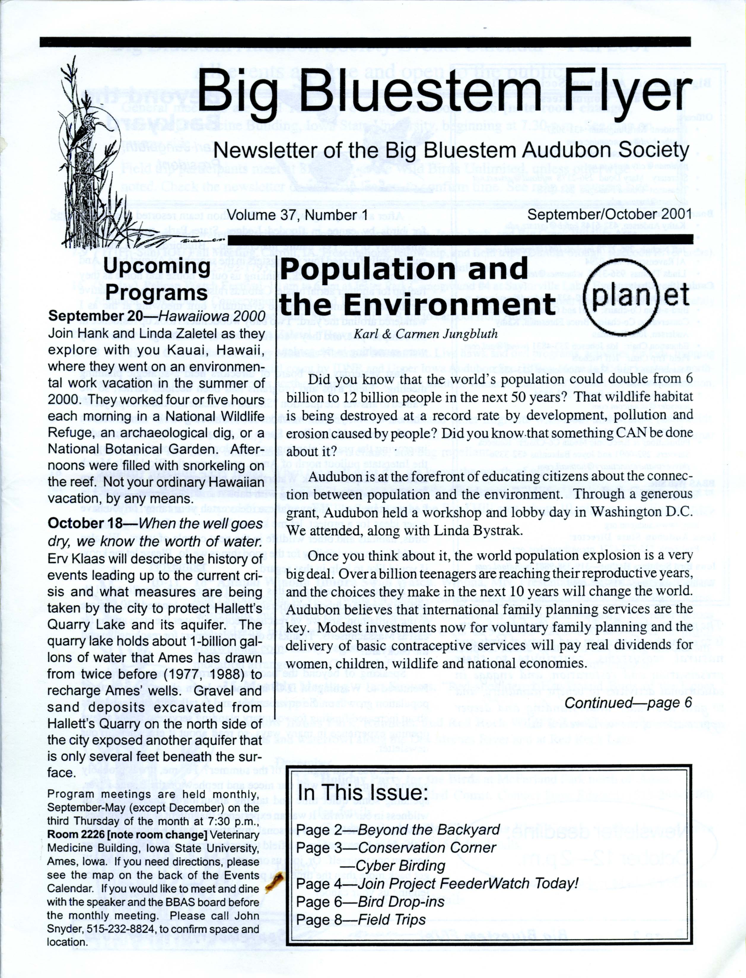 Big Bluestem Flyer, Volume 37, Number 1, September/October 2001