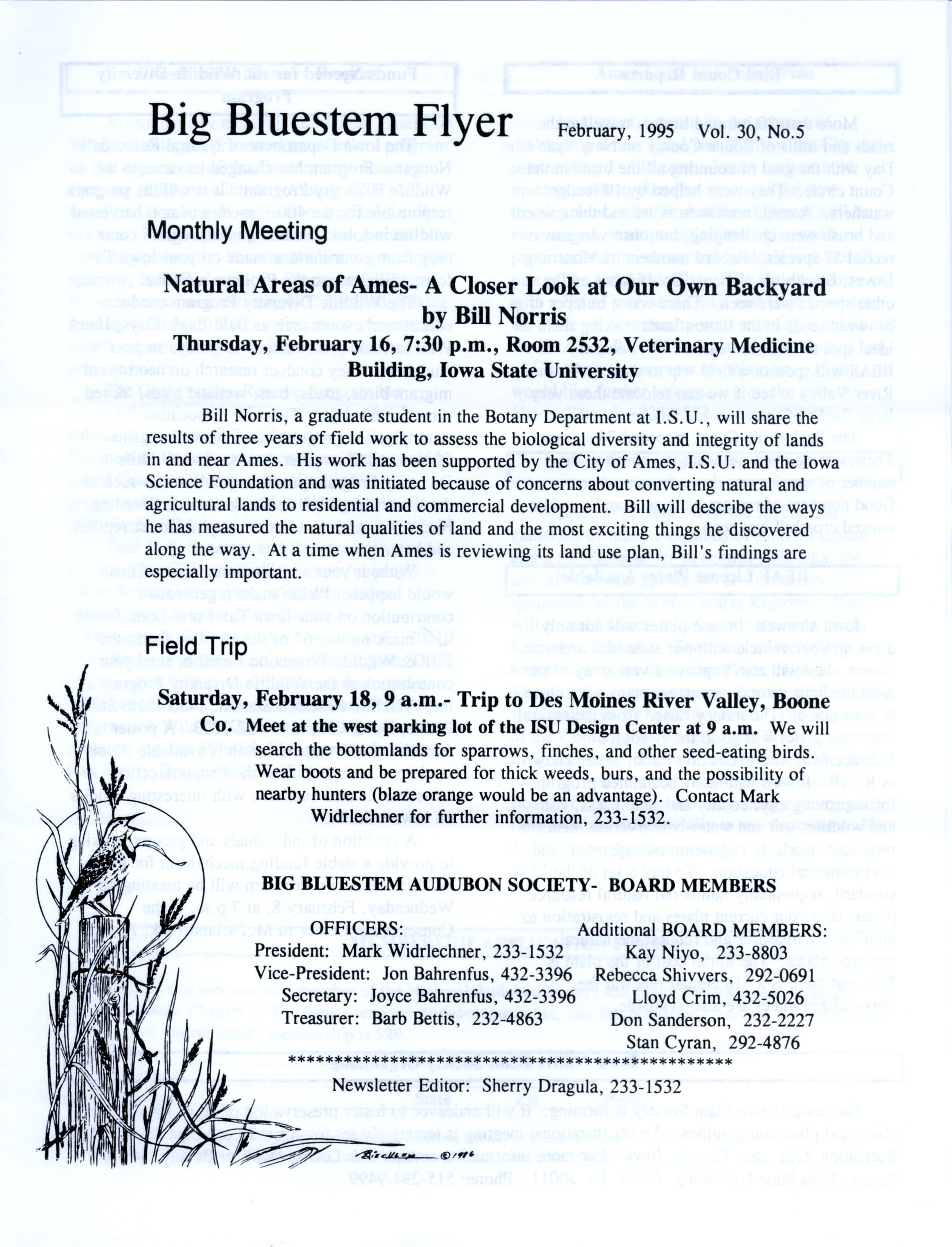 Big Bluestem Flyer, Volume 30, Number 5, February 1995