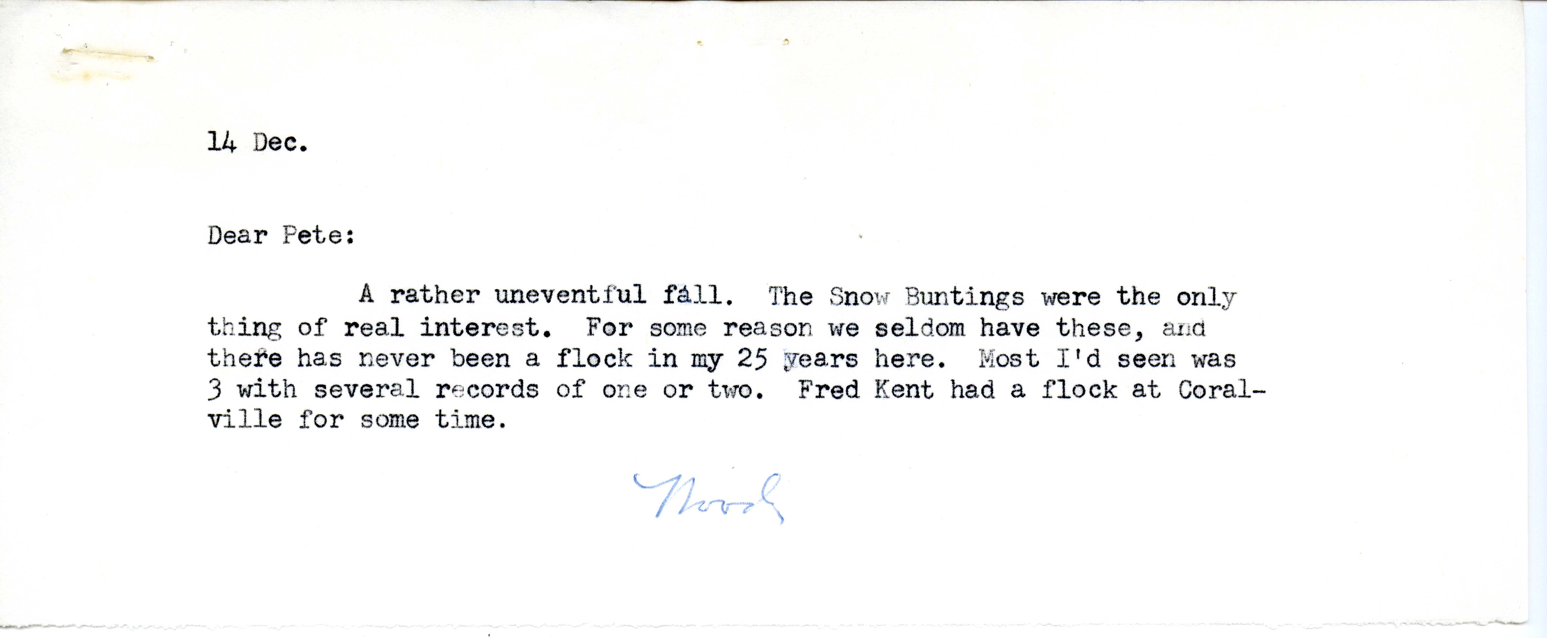 Iowa Ornithologists' Union, Quarterly field report, fall 1967