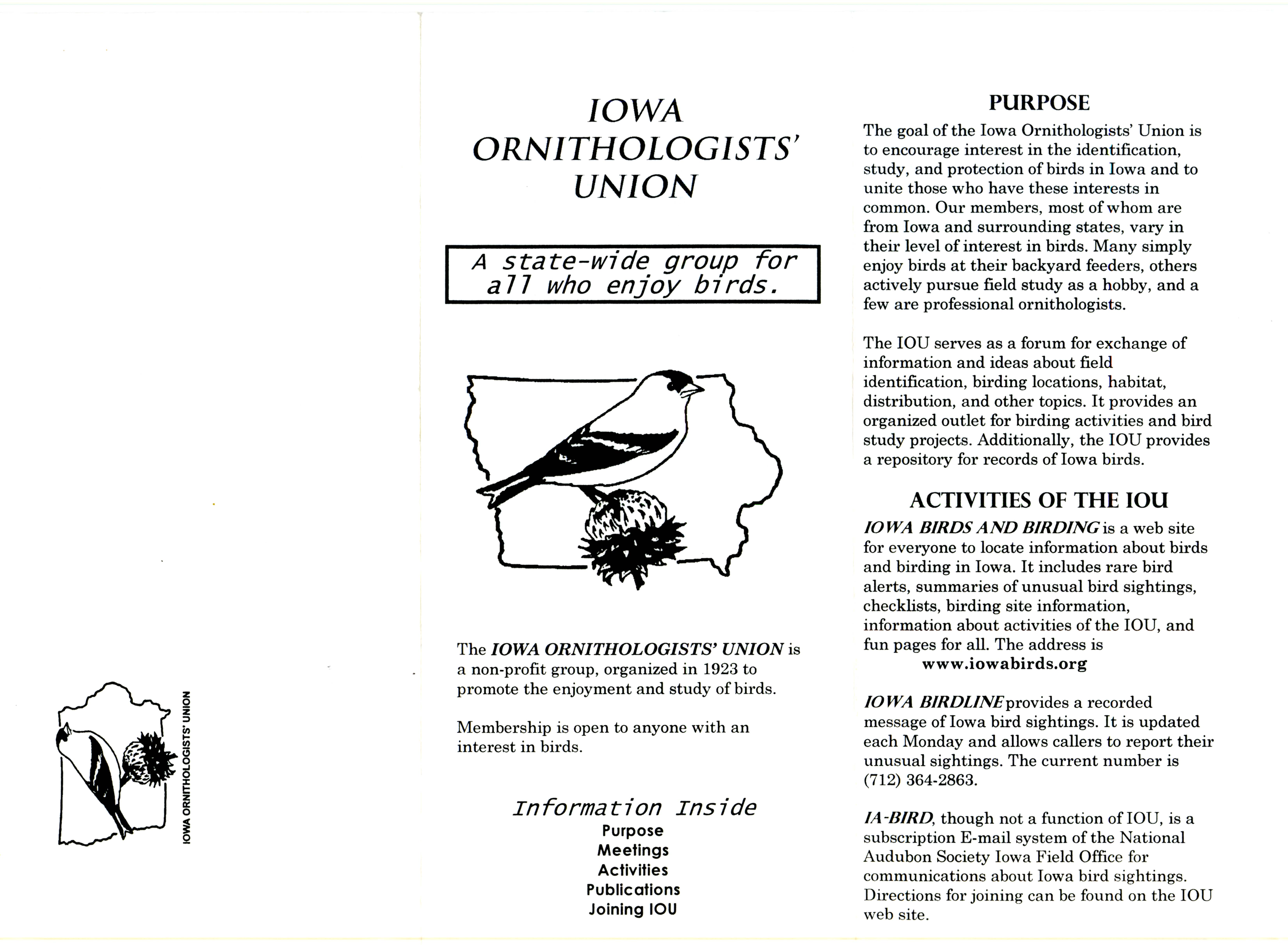 Iowa Ornithologists' Union pamphlet