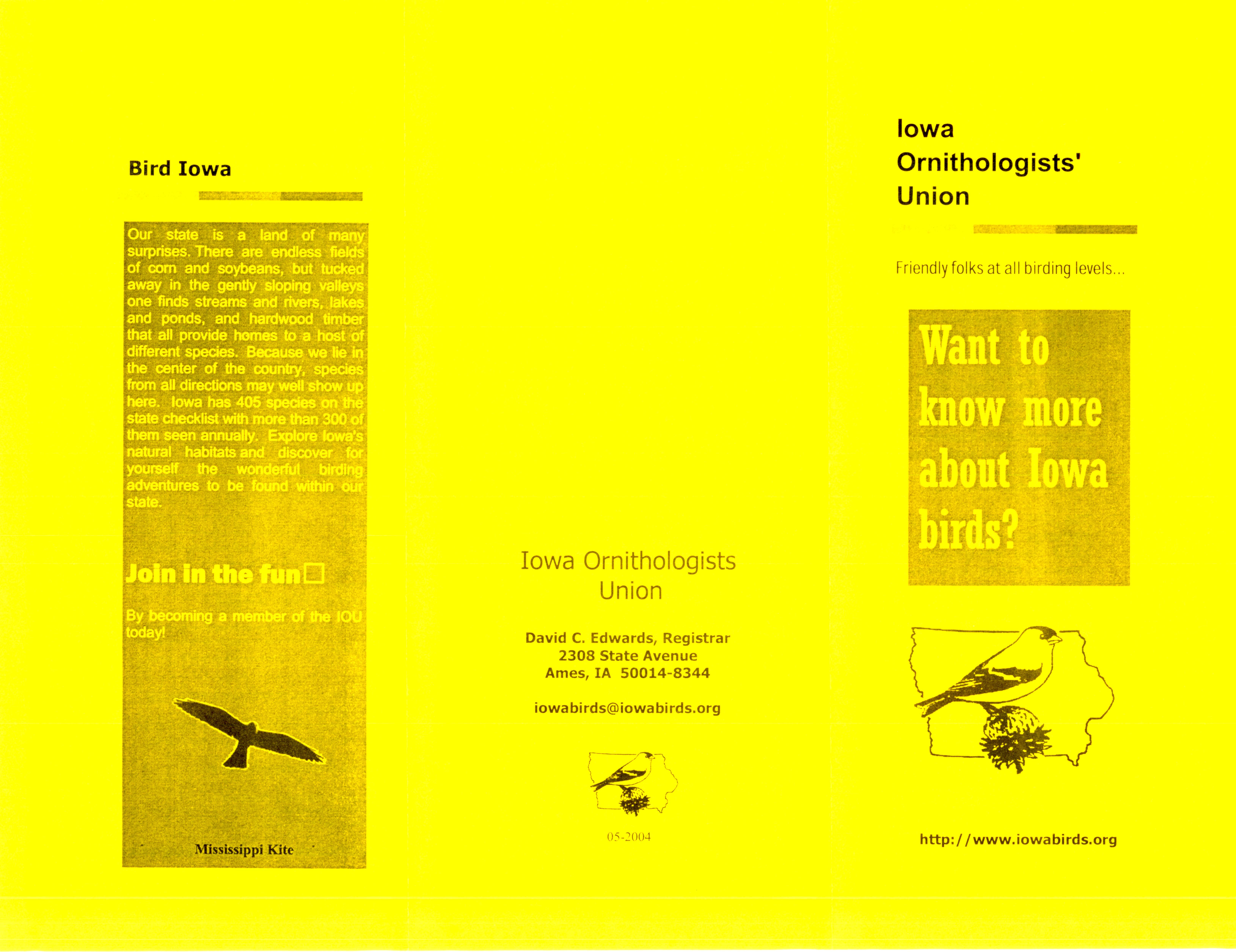 Iowa Ornithologists' Union brochure