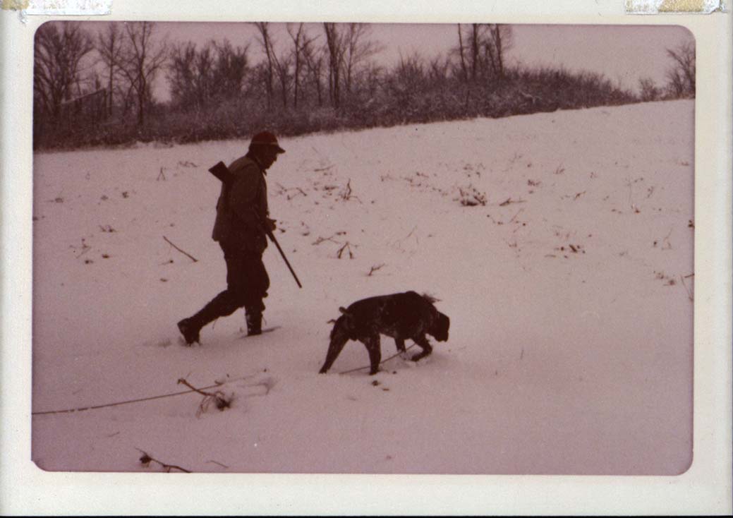 Photograph of Frederic Leopold and a hunting dog