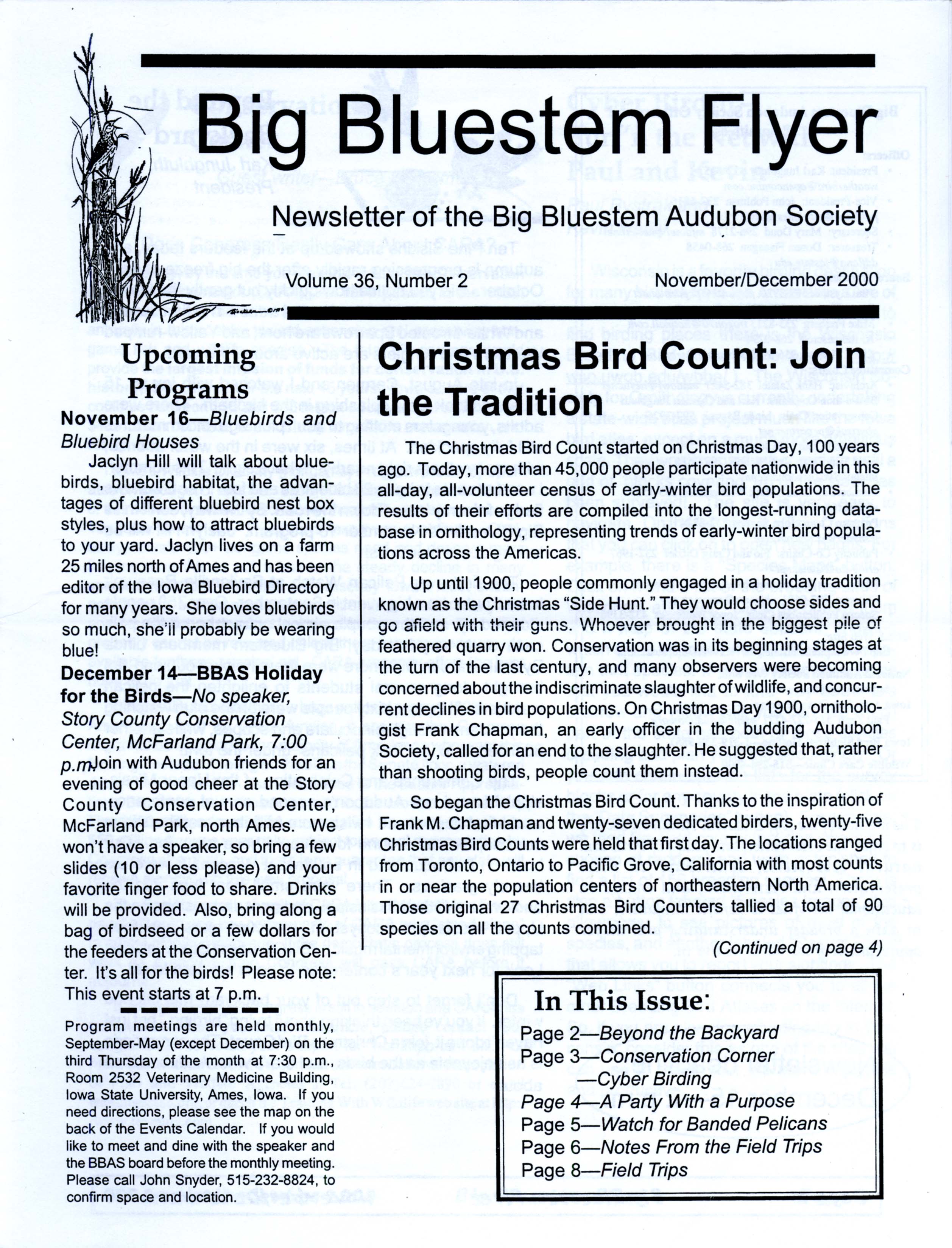 Big Bluestem Flyer, Volume 36, Number 2, November/December 2000