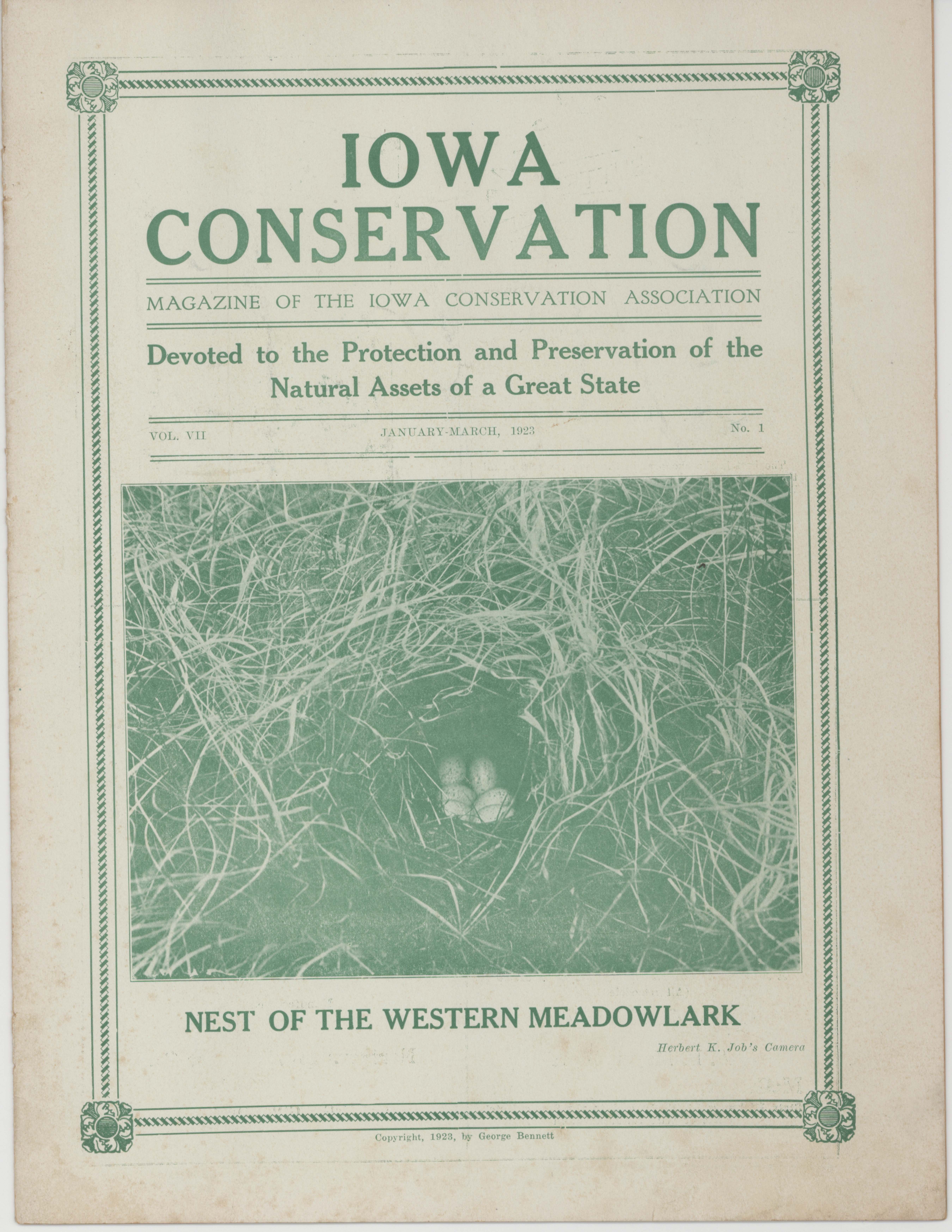 Iowa conservation, Volume 7, Number 1, January/March 1923 